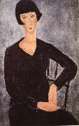 Seated woman in blue dress, Amedeo Modigliani